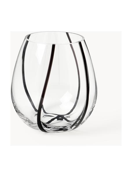 Glas-Vase Kira, H 18 cm, Glas, Transparent, Schwarz, Ø 17 x H 18 cm