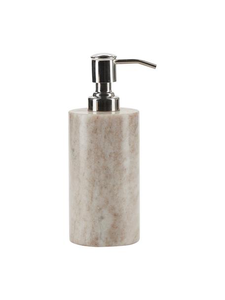 Dispenser sapone in marmo Jona, Contenitore: marmo, Beige, argentato, Ø 7 x Alt. 18 cm