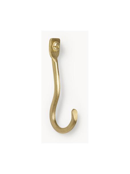 Handgefertigte Messing-Wandhaken Curvature, 3 Stück, Messing, Messing, matt, B 1 x H 6 cm