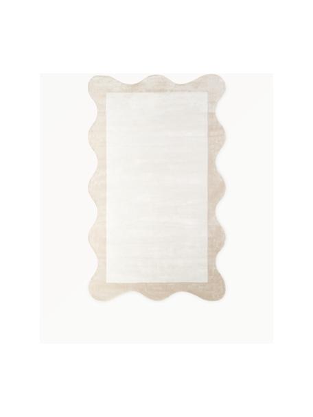 Tapis en viscose tissé main Wavy, Beige, larg. 185 x long. 300 cm (taille L )