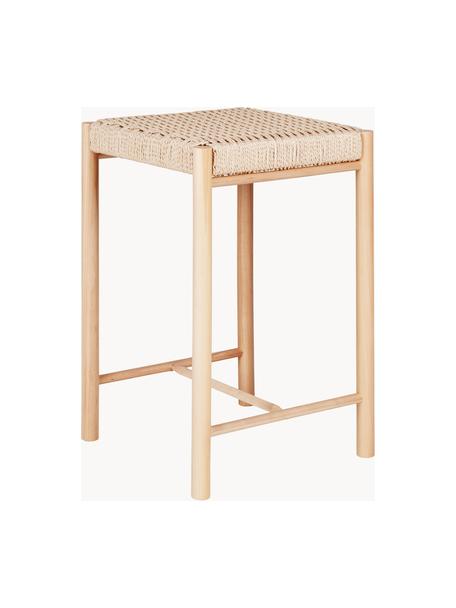 Barová stolička z topoľového dreva Abano, Topoľové drevo, papierové pletivo, Topoľové drevo, Š 42 x V 67 cm
