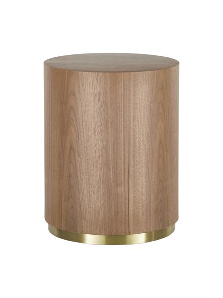 Kulatý odkládací stolek Clarice, Dýha z ořechového dřeva, Ø 40 cm, V 50 cm