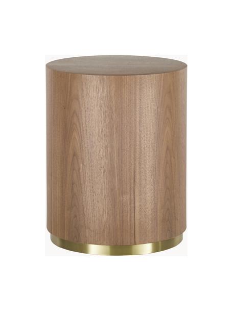 Stolik pomocniczy Clarice, Korpus: płyta pilśniowa średniej , Noga: metal powlekany, Drewno naturalne, odcienie złotego, Ø 40 x W 50 cm