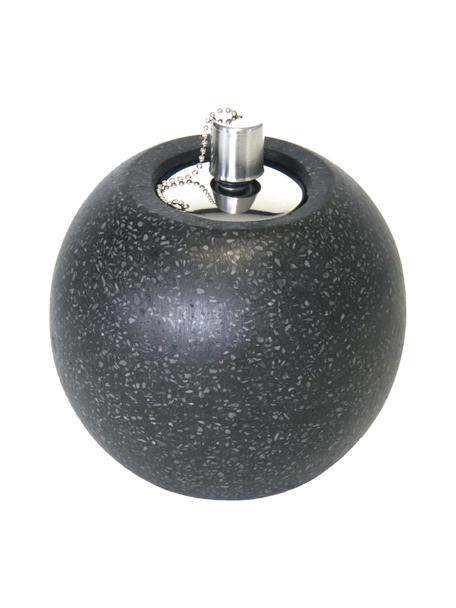 Öllampe Tizzi aus Terrazzo, Terrazzo, Edelstahl, Schwarz, Ø 14 x H 17 cm