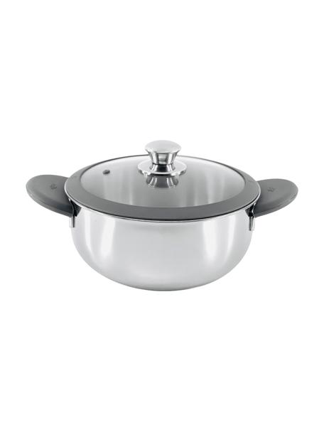 Garnek z pokrywką ze stali szlachetnej Premium, Odcienie srebrnego, szary, Ø 24 x W 12 cm