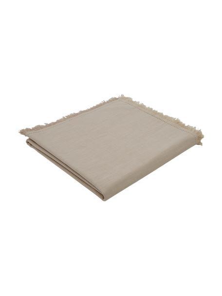 Mantel de algodón con flecos Henley, 100% algodón, Beige, De 4 a 6 comensales (An 145 x L 200 cm)