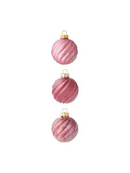 Kerstballen Gabriela Ø 6 cm, 3 stuks, Glas, Roze, Ø 6 cm