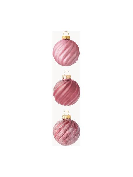 Boules de Noël Gabriela Ø 6 cm, 3 pièces, Verre, Rose, Ø 6 cm