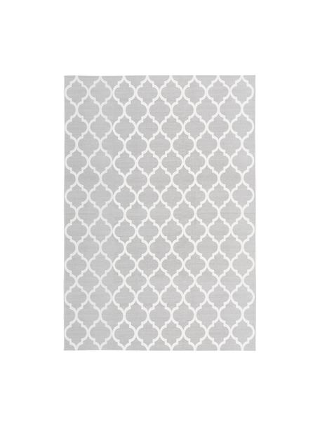 Tappeto sottile in cotone grigio/bianco tessuto a mano Amira, 100% cotone, Grigio chiaro, Larg. 160 x Lung. 230 cm (taglia M)