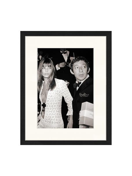 Oprawiony druk cyfrowy Serge Gainsbourg & Jane Birkin, Czarny, złamana biel, S 33 x W 43 cm