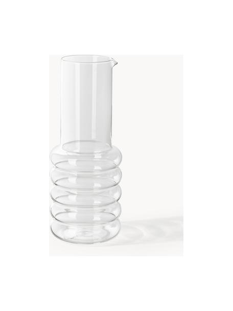 Mundgeblasene Wasserkaraffe Bubbly, Borosilikatglas, Transparent, 1.1 L