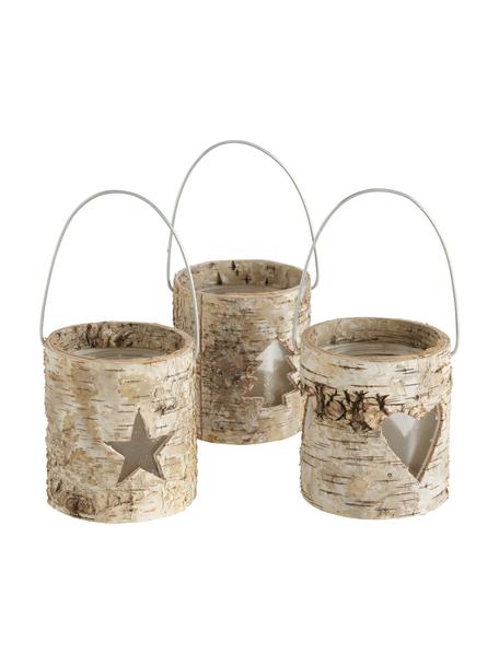 Komplet świeczników na tealighty Ilion, 3 elem., Brązowy, beżowy, Ø 11 x W 13 cm