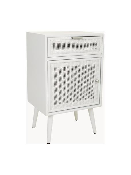 Dřevěný noční stolek Cayetana, Bílá, Š 42 cm, V 71 cm