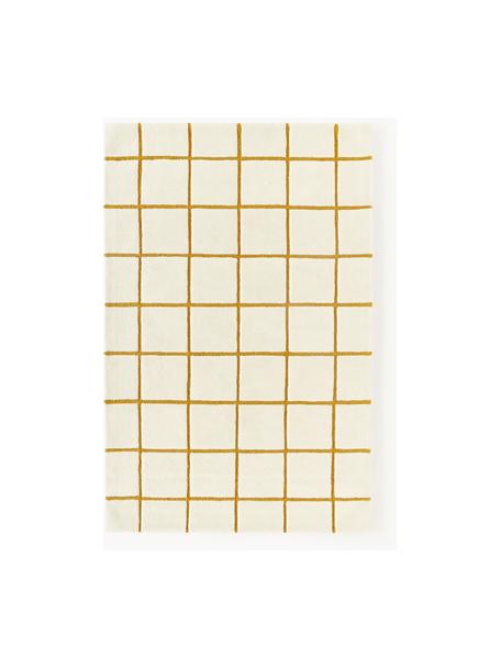 Ručně tkaný vlněný koberec Kallie, Tlumeně bílá, okrová, Š 120 cm, D 180 cm (velikost S)