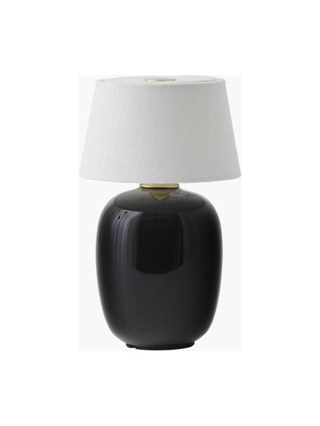 Lampe à poser avec port USB et intensité variable Torso, Blanc, noir, Ø 12 x haut. 20 cm