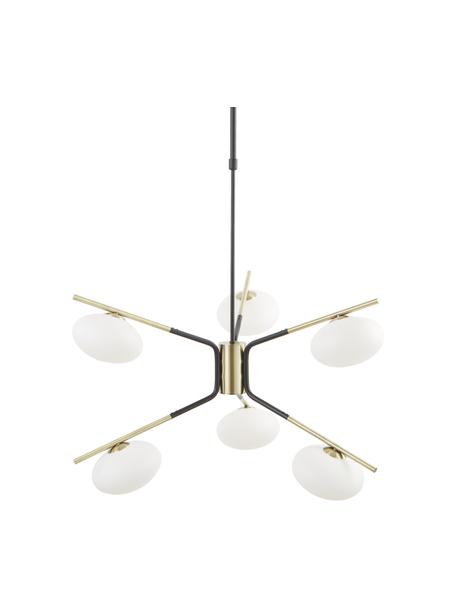 Lámpara de techo grande de diseño Guna, Anclaje: metal con pintura en polv, Cable: plástico, Negro, latón mate, Ø 70 cm