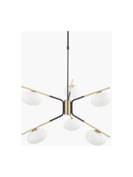 Grote design hanglamp Guna, Zwart, goudkleurig, B 70 x H 10 cm