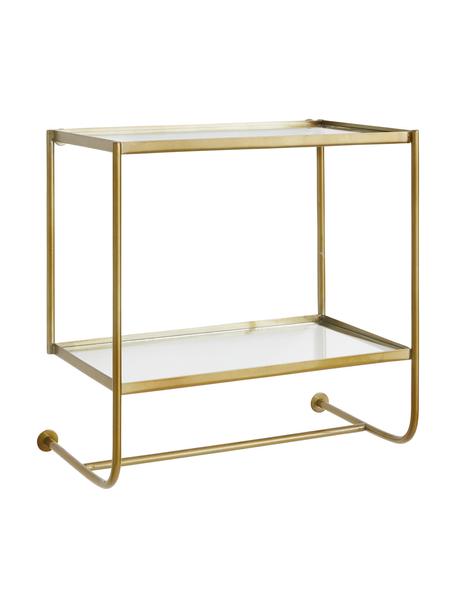 Ścienna szafka nocna ze szkła i metalu Thelma, Stelaż: metal powlekany, Odcienie złotego, S 53 x W 51,5 cm