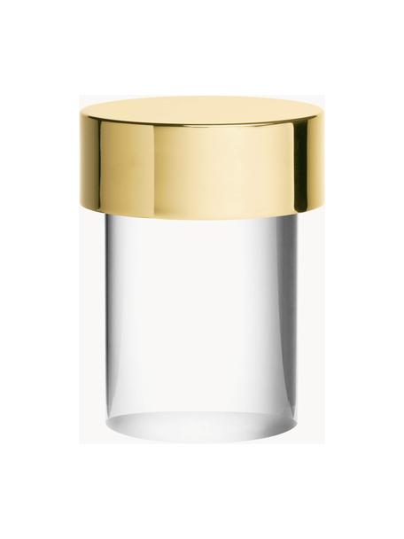 Kleine dimmbare Tischlampe Last Order, mobil, Lampenschirm: Kristallglas, Goldfarben, Transparent, Ø 9 x H 14 cm