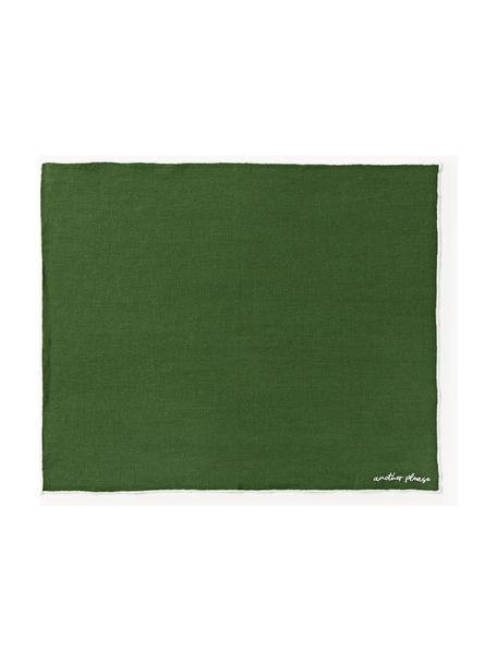 Sets de table en lin avec broderie Cosmo, 4 pièces, 100 % coton

Le matériau est certifié STANDARD 100 OEKO-TEX®, 4854CIT, CITEVE, Vert foncé, larg. 40 x long. 50 cm