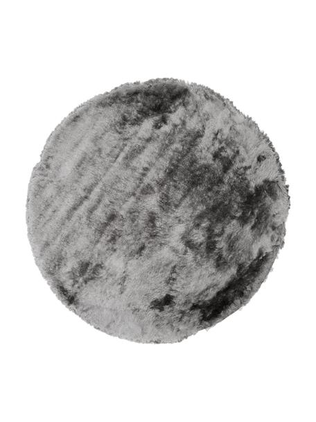 Lesklý okrúhly koberec s vysokým vlasom Jimmy, Svetlosivá, Ø 200 cm (veľkosť L)
