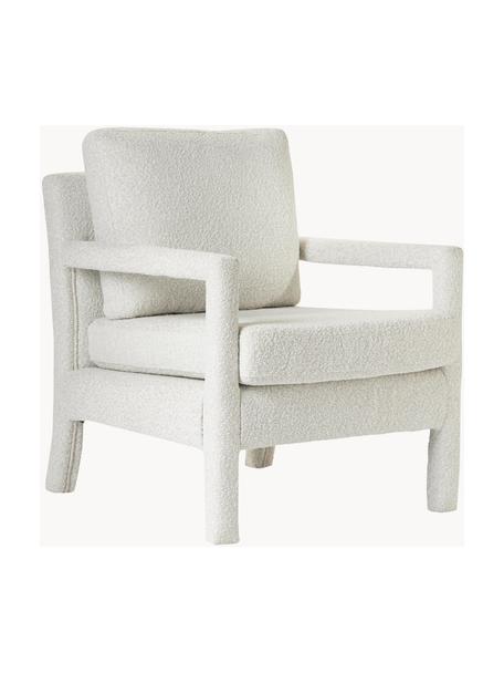 Bouclé-Sessel Zaya, Bezug: Bouclé (100 % Polyester) , Gestell: Massives Kiefernholz, Spe, Bouclé Weiß, B 65 x T 75 cm
