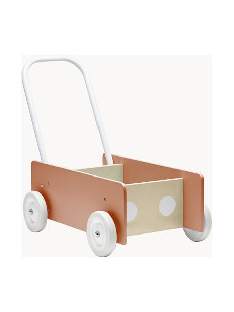 Lauflernwagen Walker, Sperrholz, Metall, Kunststoff, Thermoplastisches Gummi, Hellbraun, Beige, Weiss, B 44 x H 45 cm