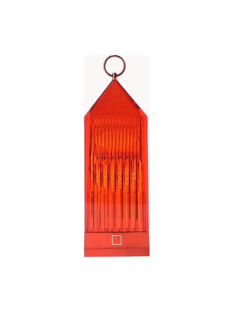 Lámpara de mesa LED regulable Lantern, con estación de carga, Plástico, Rojo, An 10 x Al 31 cm