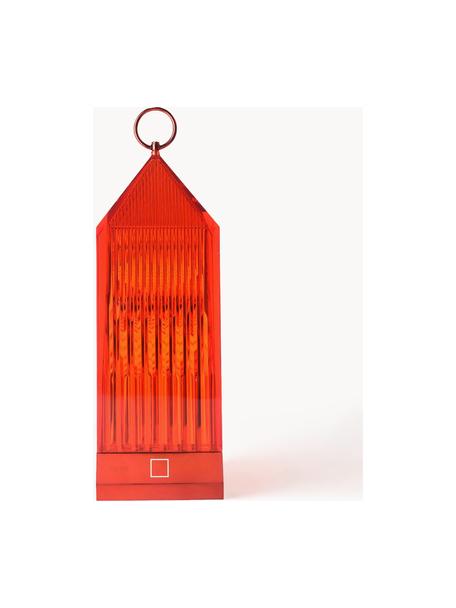 Lámpara de mesa LED regulable Lantern, con estación de carga, Plástico, Rojo, An 10 x Al 31 cm