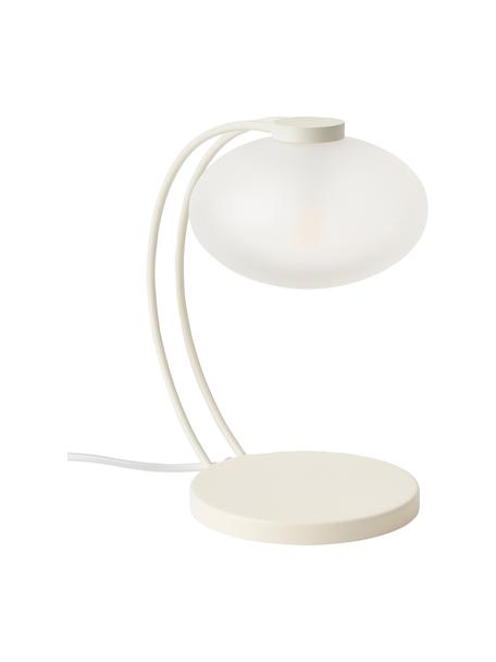 Lampada da tavolo Fay, Paralume: vetro opale, Struttura: metallo rivestito, Bianco crema, Larg. 15 x Alt. 25 cm