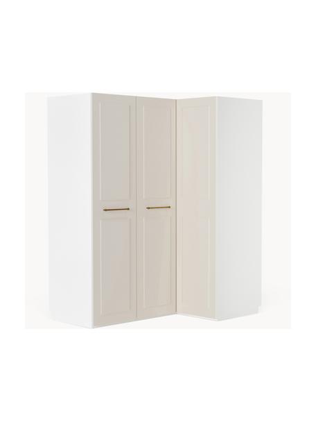 Armario esquinero modular Charlotte, 3 puertas (165 cm), diferentes variantes, Estructura: tablero aglomerado revest, Beige, Interior Basic (An 165 x Al 200 cm) esquinero