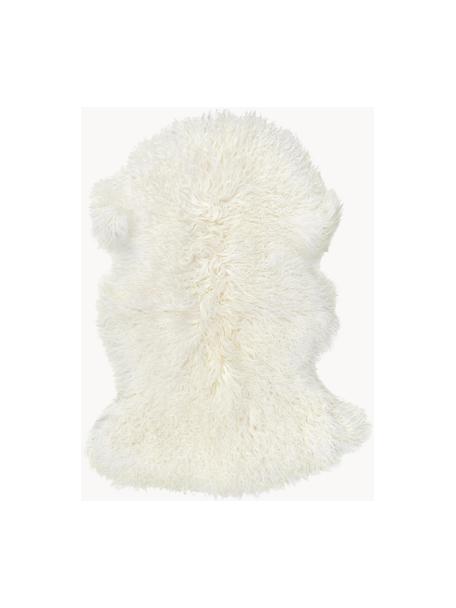 Peau d'agneau à poils longs Ella, Blanc crème, larg. 50 x long. 90 cm
