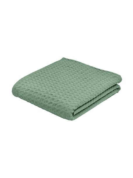 Colcha Panal, 100% algodón, Verde, An 180 x L 260 cm (para camas de 140 x 200 cm)