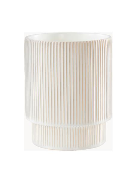 Cache-pot en céramique Ruby, Céramique, Blanc cassé, Ø 21 x haut. 26 cm