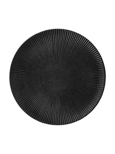 Assiette plate noire design Neri, Grès cérame
Avec surface rainurée et légèrement rugueuse, Noir, Ø 29 cm