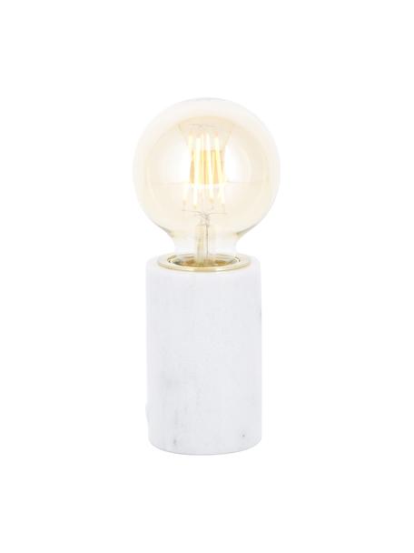 Lampe ampoule nue à poser en marbre Siv, Blanc, Ø 6 x haut. 10 cm