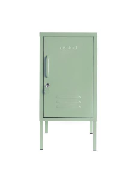 Nachttisch Shorty mit Tür, Stahl, pulverbeschichtet, Salbeigrün, B 35 x H 72 cm