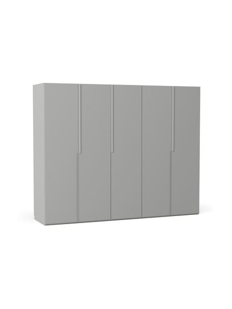 Szafa modułowa Leon, 5-drzwiowa, różne warianty, Korpus: płyta wiórowa z certyfika, Drewno naturalne, szary, W 200 cm, Basic