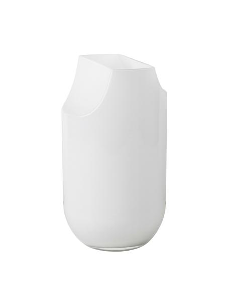 Ručně foukaná skleněná váza Serif, Sklo, Bílá, Ø 16 cm, V 28 cm