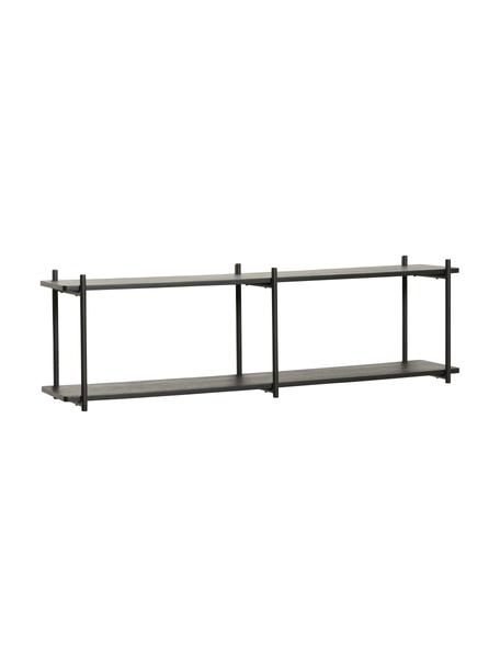 Półka ścienna z drewna eukaliptusowego Norm, Stelaż: stal powlekana, Czarny, S 100 x W 30 cm