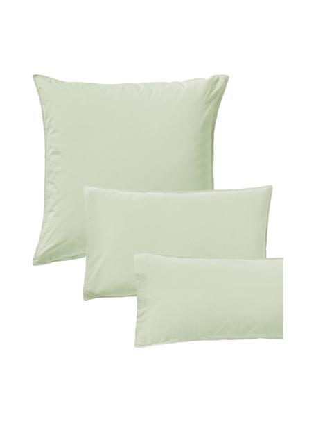 Taie d'oreiller en coton délavé Darlyn, Vert clair, larg. 50 x long. 70 cm