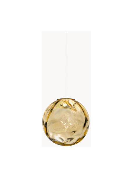 Ręcznie wykonana lampa wisząca LED ze szkła Murané, Odcienie złotego, Ø 10 x W 10 cm