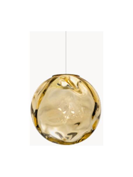 Suspension LED artisanale en verre teinté Murané, Doré, Ø 10 x haut. 10 cm