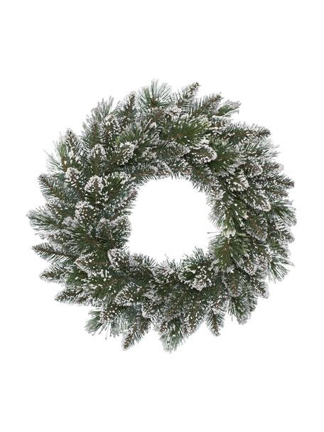Couronne de Noël Finley Ø 50 cm, Plastique, Vert, blanc, Ø 50 x haut. 15 cm