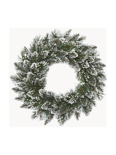 Ghirlanda di Natale Finley, Plastica, Verde, bianco, Ø 50 x Alt. 15 cm