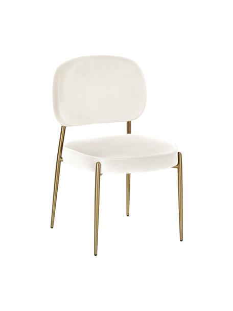 Fluwelen stoel Viggo, Bekleding: fluweel (polyester), Fluweel beige, poten goudkleurig, B 49 x D 66 cm