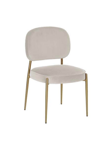 Fluwelen stoel Viggo, Bekleding: fluweel (polyester), Fluweel beige, goudkleurig, B 49 x D 66 cm