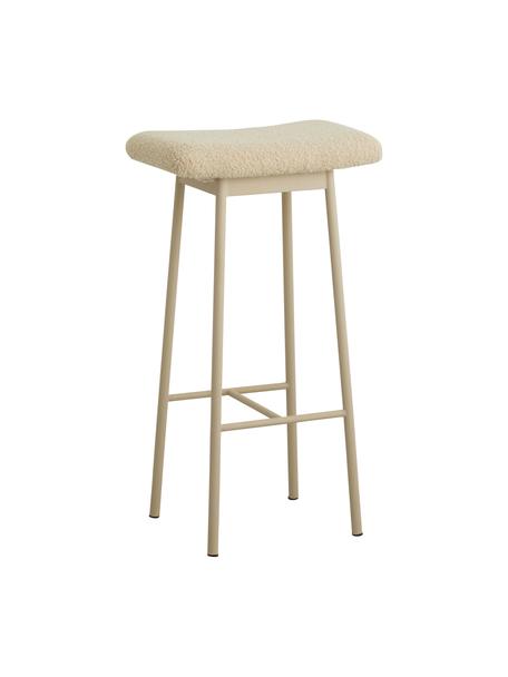 Plyšová barová stolička Zala, Béžová, D 42 x V 72 cm