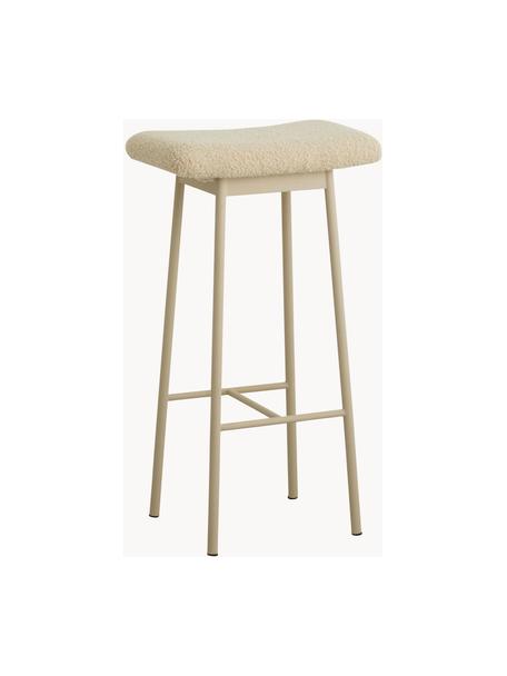 Tabouret de bar en peluche Zala, Peluche beige, larg. 42 x haut. 72 cm