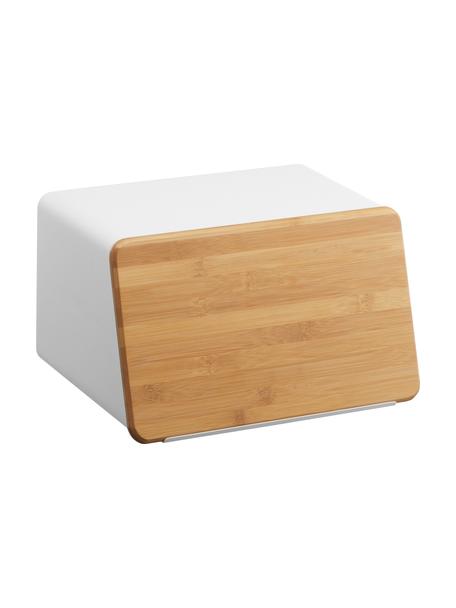 Boîte à pain avec planche à découper en guise de couvercle Tower, Blanc, brun clair, larg. 32 x long. 19 cm